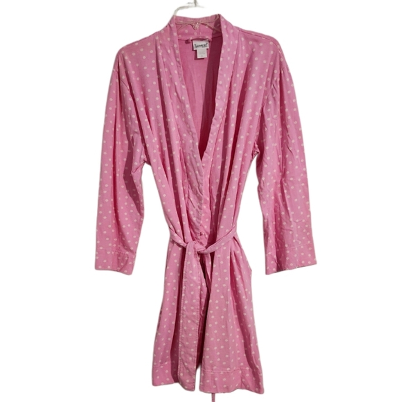 Pajamagram Co.   Women's  M   Robe   Polka-dot   Pink & White - Picture 2 of 10